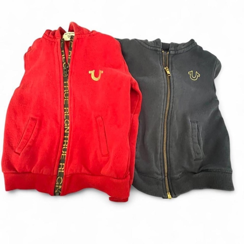 Toddler True Religion Fleece Hoodie Bundle Kids 3T Navy & Red